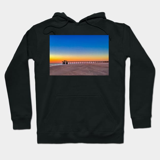 Pier in the Morning (oil painting look) Hoodie by Ckauzmann